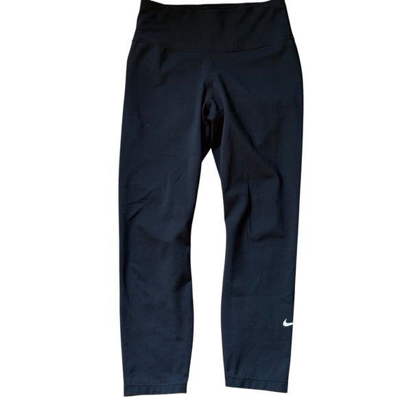Nike Dri Fit Leggings Black Cropped Activewear Gym Size XS Womens - Picture 1 of 4